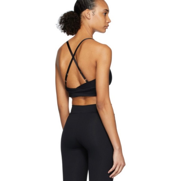 LIVE THE PROCESS, Criss-cross V Stretch Sports Bra, Black, XS - Picture 4 of 6